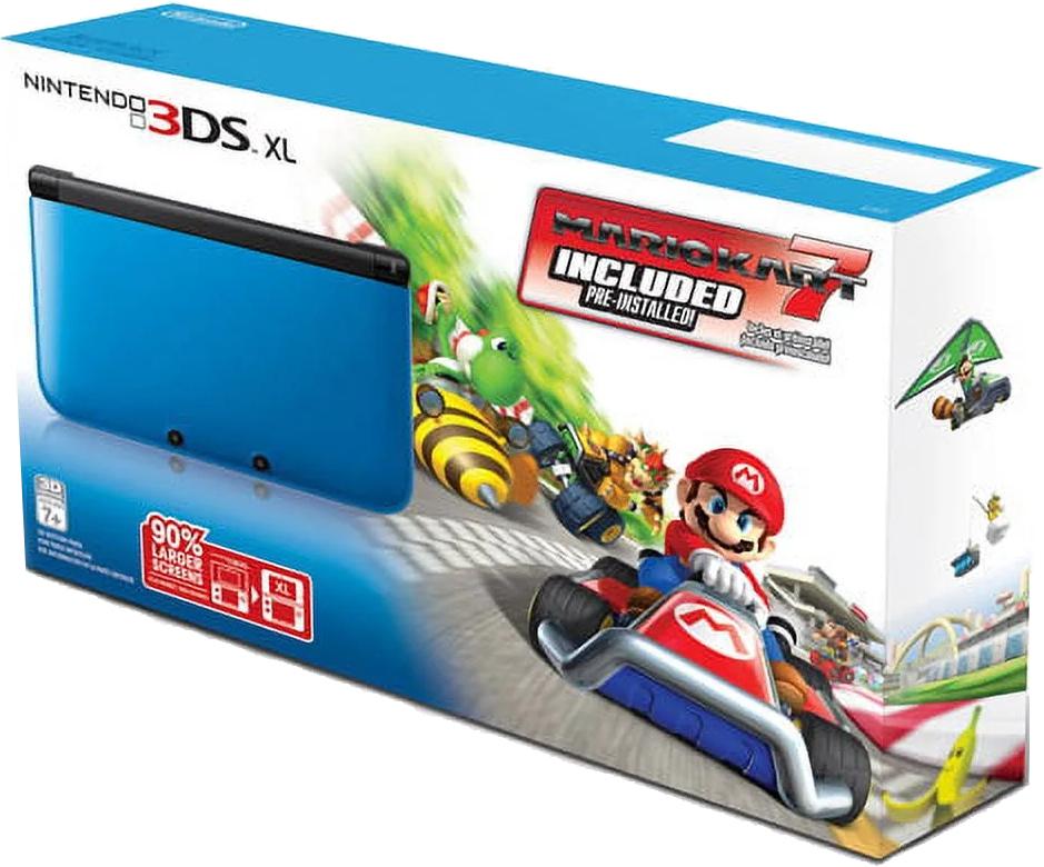 Nintendo 3DS XL Blue + Black [Mario Kart 7 Pre-installed] - Nintendo 3DS